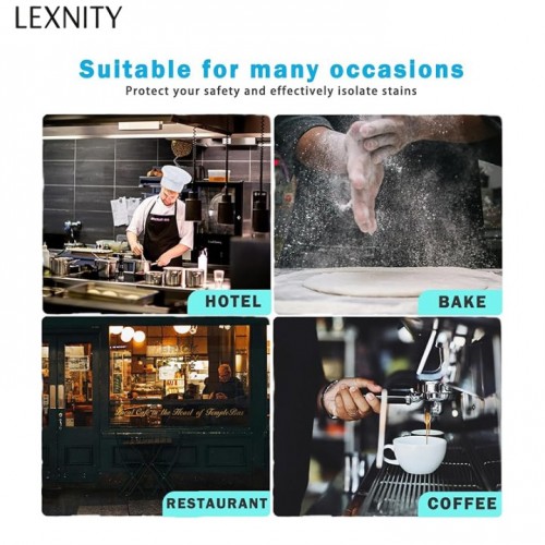 Lexnity 2 Pcs Adult Chef Hat for Men Women Cotton Adjustable Elastic for Kitchen Cooking Baking Restaurant(Black)
